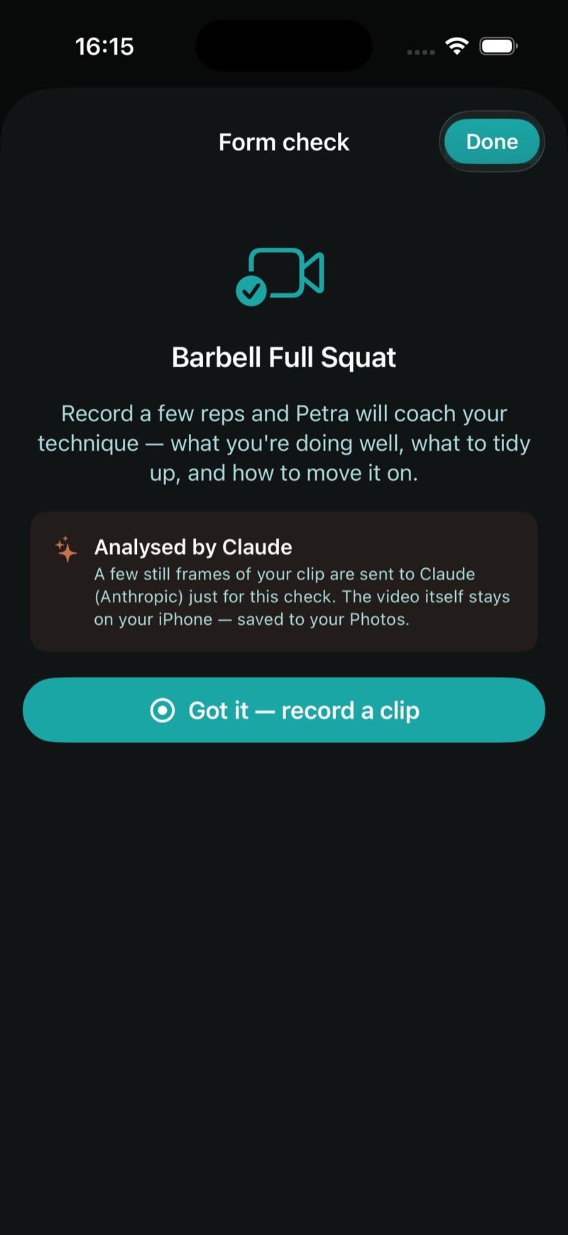 Form check from a short video